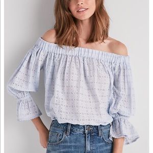 Eyelet Off Shoulder Top